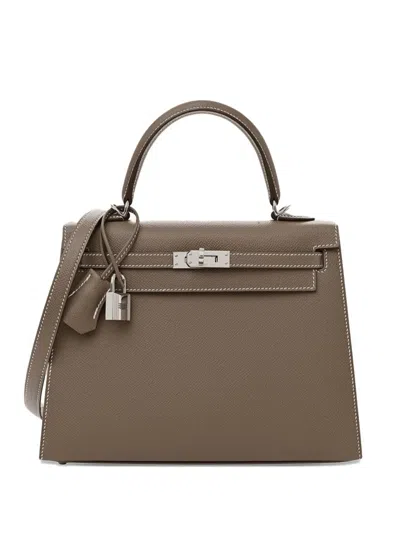 Pre-owned Hermes 2024 Kelly 28 Tote Bag In Brown