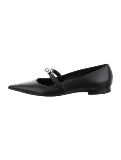 Pre-owned Hermes 2024 Kelly Ballet Flats In Black