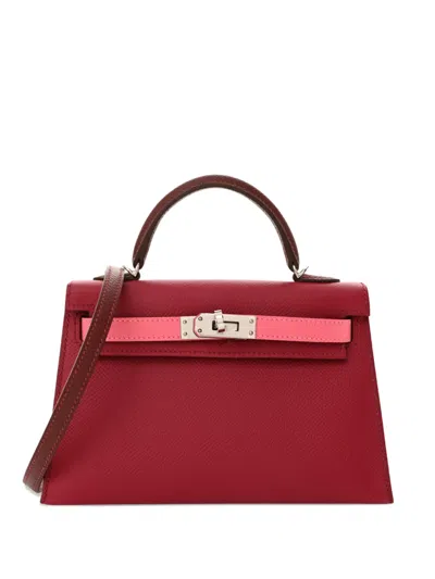 Pre-owned Hermes 2024 Kelly Sellier 20 Handbag In Red