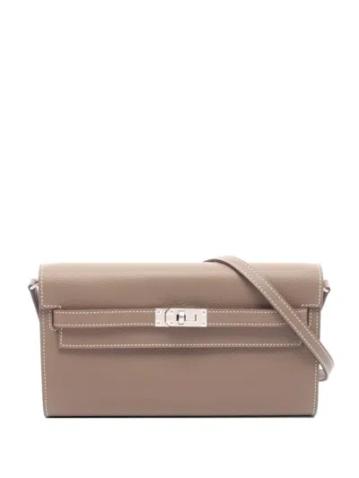 Pre-owned Hermes 2024 Kelly To Go Shoulder Bag In Neutral