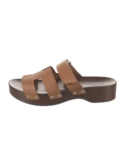 Pre-owned Hermes 2024 Kos Clog Slides In Brown