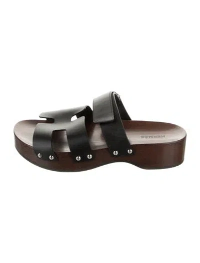 Pre-owned Hermes 2024 Kos Slides In Black