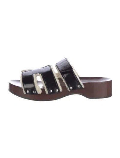 Pre-owned Hermes 2024 Kos Slides In Brown