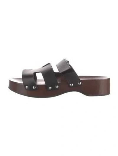 Pre-owned Hermes 2024 Kos Slides In Brown