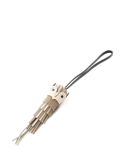 Pre-owned Hermes 2024 Leather Bag Charm In Neutral