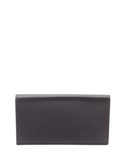 Pre-owned Hermes 2024 Leather Citizen Twill Wallet Long Wallets In Black