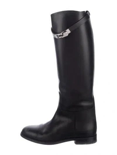 Pre-owned Hermes 2024 Leather Riding Boots In Black