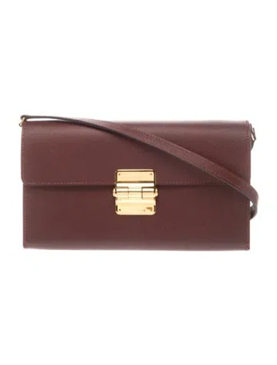 Pre-owned Hermes 2024 Madame Charniere To Go Pouch In Burgundy