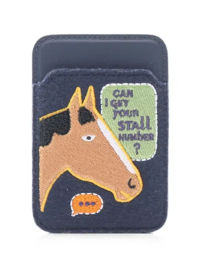 Pre-owned Hermes 2024 Magsafe Card Case In Blue