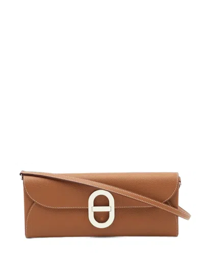 Pre-owned Hermes 2024 Maillon To Go Clutch Bag In Brown