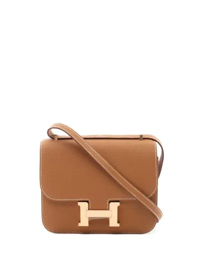 Pre-owned Hermes 2024 Mini Constance 3 Logo Plaque Cross Body Bag
