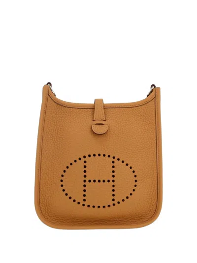 Pre-owned Hermes 2024 Mini Evelyne Shoulder Bag In Brown