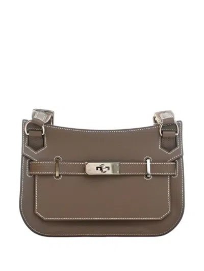 Pre-owned Hermes 2024 Mini Evercolor Jypsiere Crossbody Bag In Brown