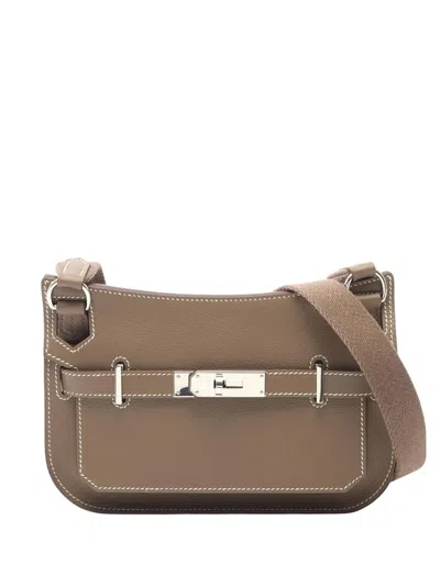 Pre-owned Hermes 2024 Mini Evercolor Jypsiere Crossbody Bag In Brown
