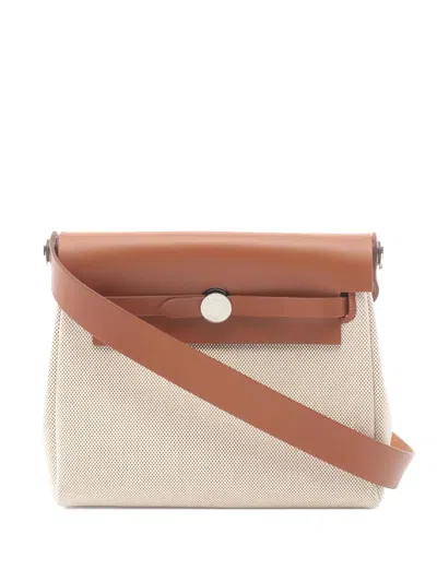 Pre-owned Hermes 2024 Mini Herbag Zip Cross Body Bag In Neutral