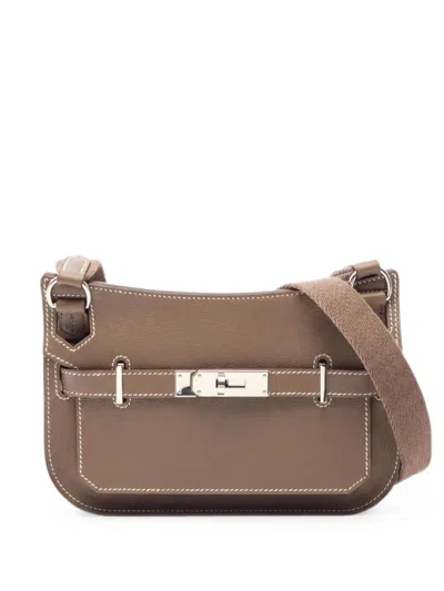 Pre-owned Hermes 2024 Mini Jypsiere Leather Shoulder Bag In Neutral