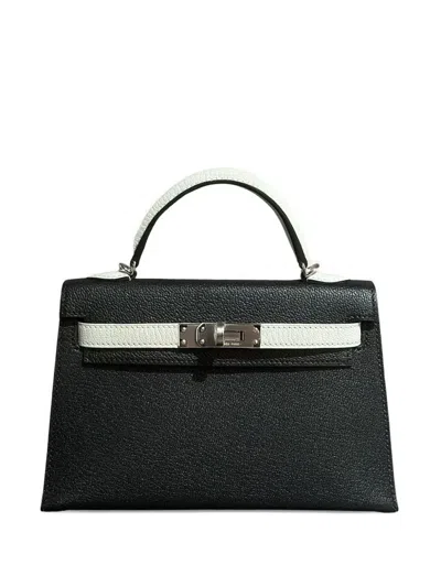Pre-owned Hermes 2024 Mini Kelly 20 Handbag In Black
