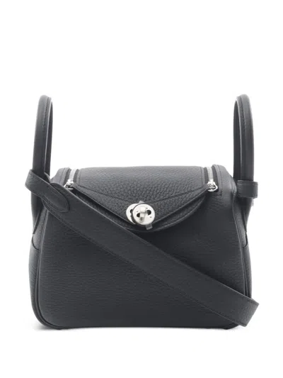 Pre-owned Hermes 2024 Mini Lindy Clemence Leather Shoulder Bag