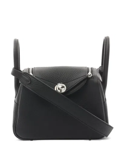 Pre-owned Hermes 2024 Mini Lindy Handbag In Black