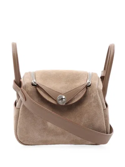 Pre-owned Hermes 2024 Mini Lindy Tote Bag In Neutral