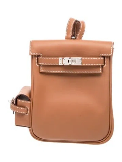 Pre-owned Hermes 2024 Mini Swift Kelly Jump Backpack In Brown