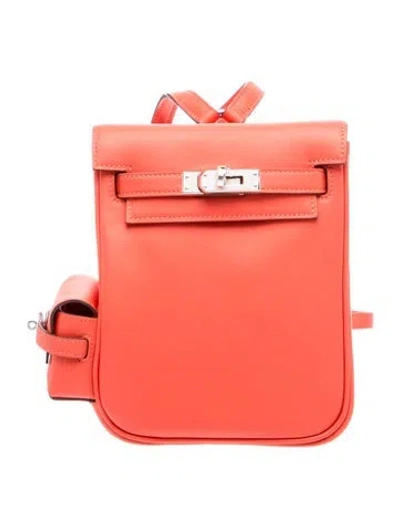Pre-owned Hermes 2024 Mini Swift Kelly Jump Backpack In Orange