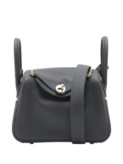 Pre-owned Hermes 2024 Mini Swift Lindy Verso 20 Satchel In Gray