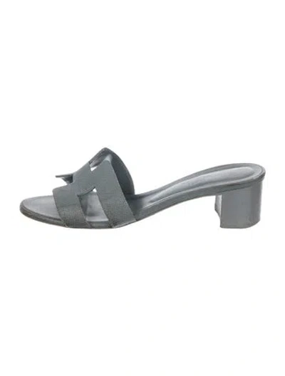 Pre-owned Hermes 2024 Oasis Slides In Blue