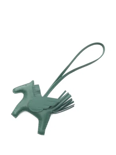 Pre-owned Hermes 2024 Pegaso Leather Charm In Green