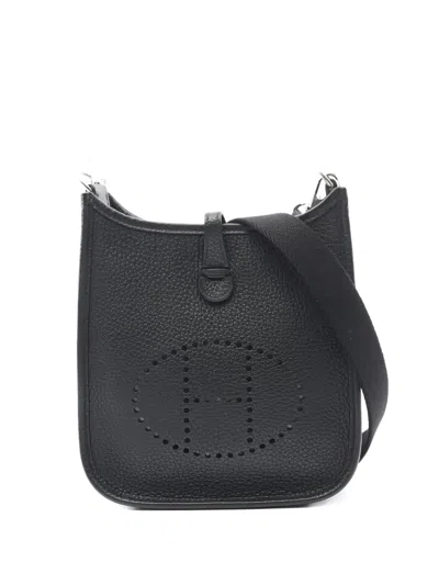 Pre-owned Hermes 2024 Perforated Evelyn Tpm Amazon Shoulder Bag In Black