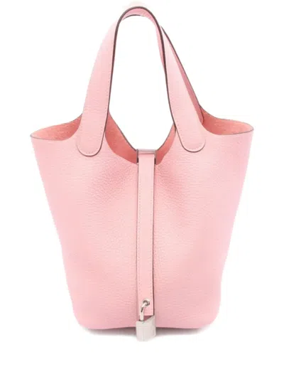 Pre-owned Hermes 2024 Picotan Lock Pm Handbag In Pink