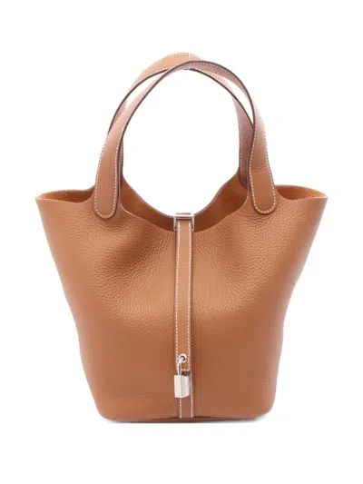 Pre-owned Hermes 2024 Picotin Lock Mm Handbag In Brown