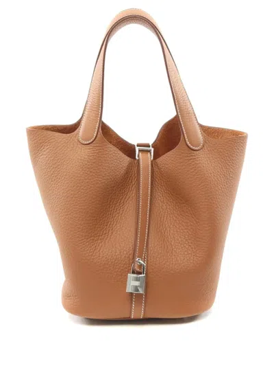 Pre-owned Hermes 2024 Picotin Lock Mm Tote Bag In Brown