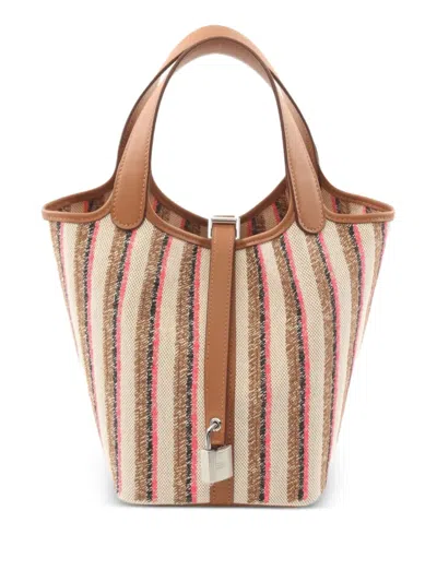 Pre-owned Hermes 2024 Picotin Lock Pm Tote Bag In Neutral