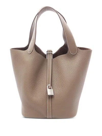 Pre-owned Hermes 2024 Picotin Mm Handbag In Brown