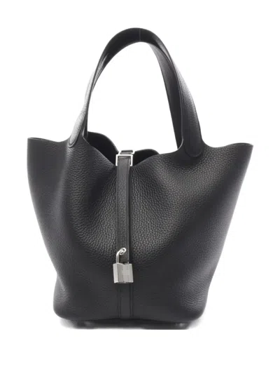 Pre-owned Hermes 2024 Picotin Mm Tote Bag In Black