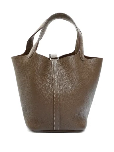Pre-owned Hermes 2024 Picotin Pm Handbag In Brown