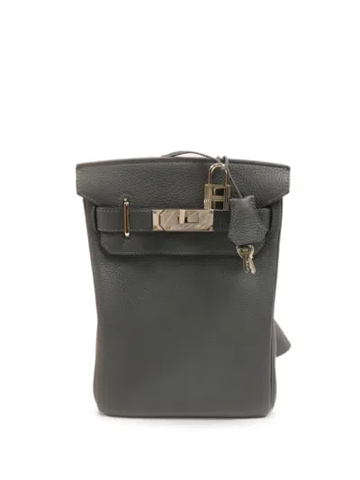 Pre-owned Hermes 2024 Pm Hac A Dos Togo-leather Backpack In Grey