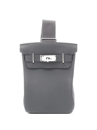 Pre-owned Hermes 2024 Pm Kelly Akkad Shoulder Bag In Gray