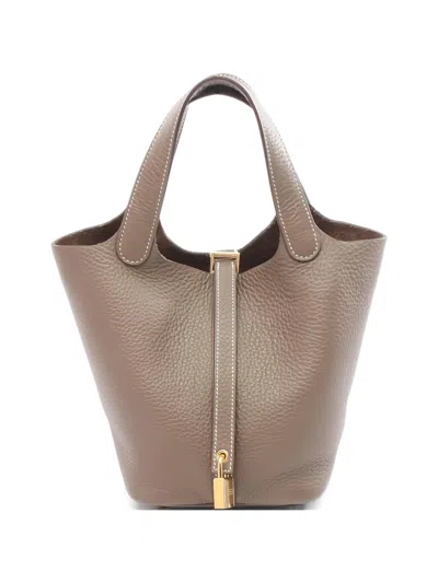 Pre-owned Hermes 2024 Pm Picotin Lock Handbag In Neutral