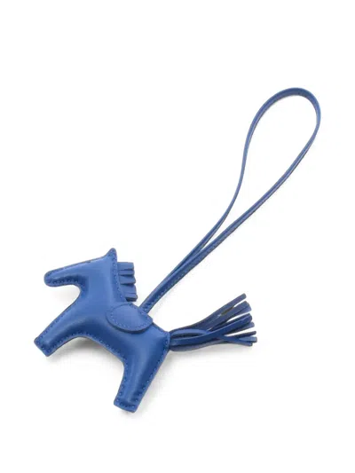 Pre-owned Hermes 2024 Pm Rodeo Horse Bag Charm In Blue