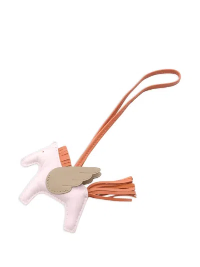 Pre-owned Hermes 2024 Pm Rodeo Pegase Bag Charm In Pink