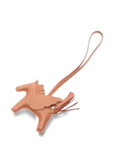 Pre-owned Hermes 2024 Pm Rodeo Pegasu Bag Charm In Brown
