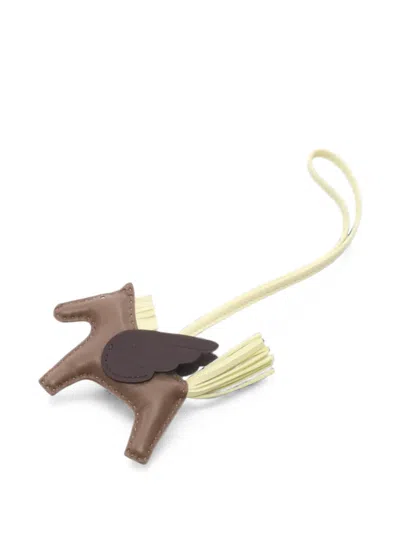 Pre-owned Hermes 2024 Pm Rodeo Pegasus Bag Charm In Brown