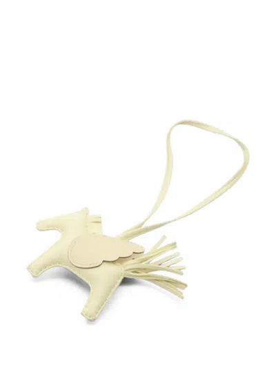 Pre-owned Hermes 2024 Pm Rodeo Pegasus Bag Charm In Neutrals