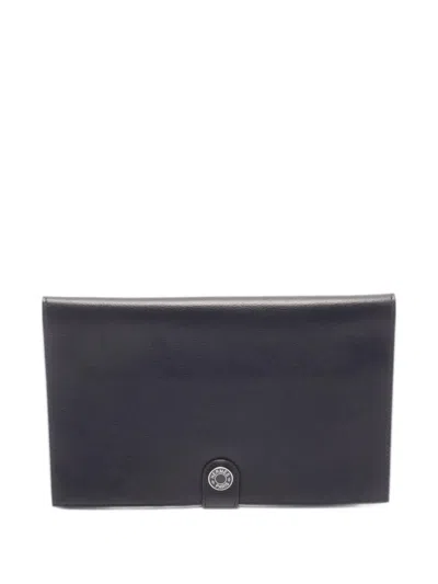 Pre-owned Hermes 2024 R.m.s Tutanman Bi-fold Wallet In Black