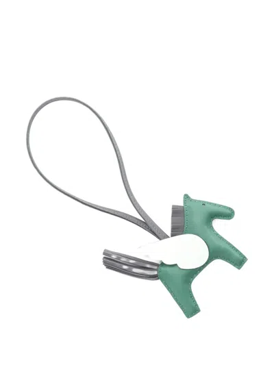 Pre-owned Hermes 2024 Rodeo Pegase Pm Bag Charm In Green