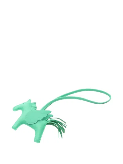 Pre-owned Hermes 2024 Rodeo Pegasus Pm Bag Charm In Green