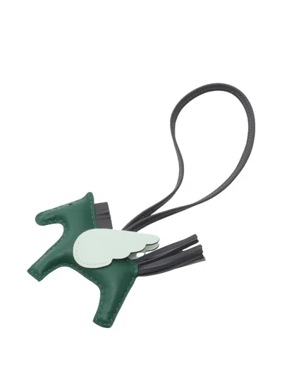 Pre-owned Hermes 2024 Rodeo Pegasus Pm Charm In Green