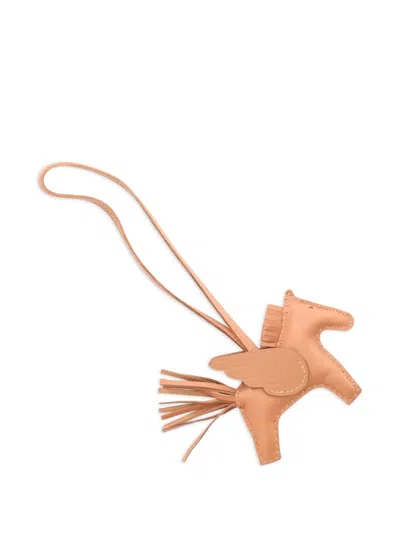 Pre-owned Hermes 2024 Rodeo Pegasus Tassel Bag Charm In Neutral